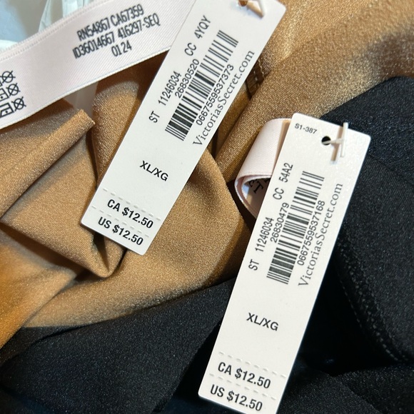 🖤🤎😇🤍🪽2 Victoria’s Secret underwear NWT. Size XL. Beige and Black no-show thongs - Picture 3 of 3